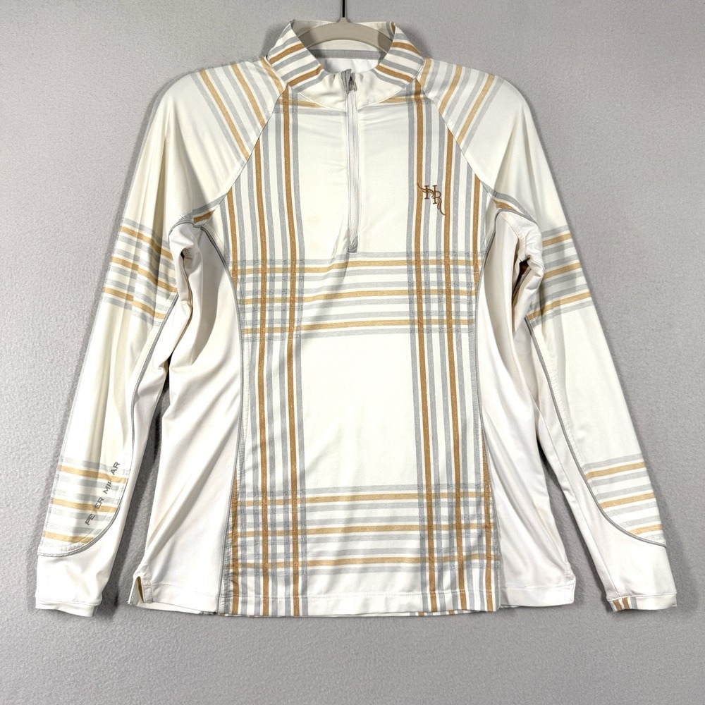 Peter Millar Top Women Small Plaid Lightweight Sun Shirt Quarter Zip Hawks Ridge
